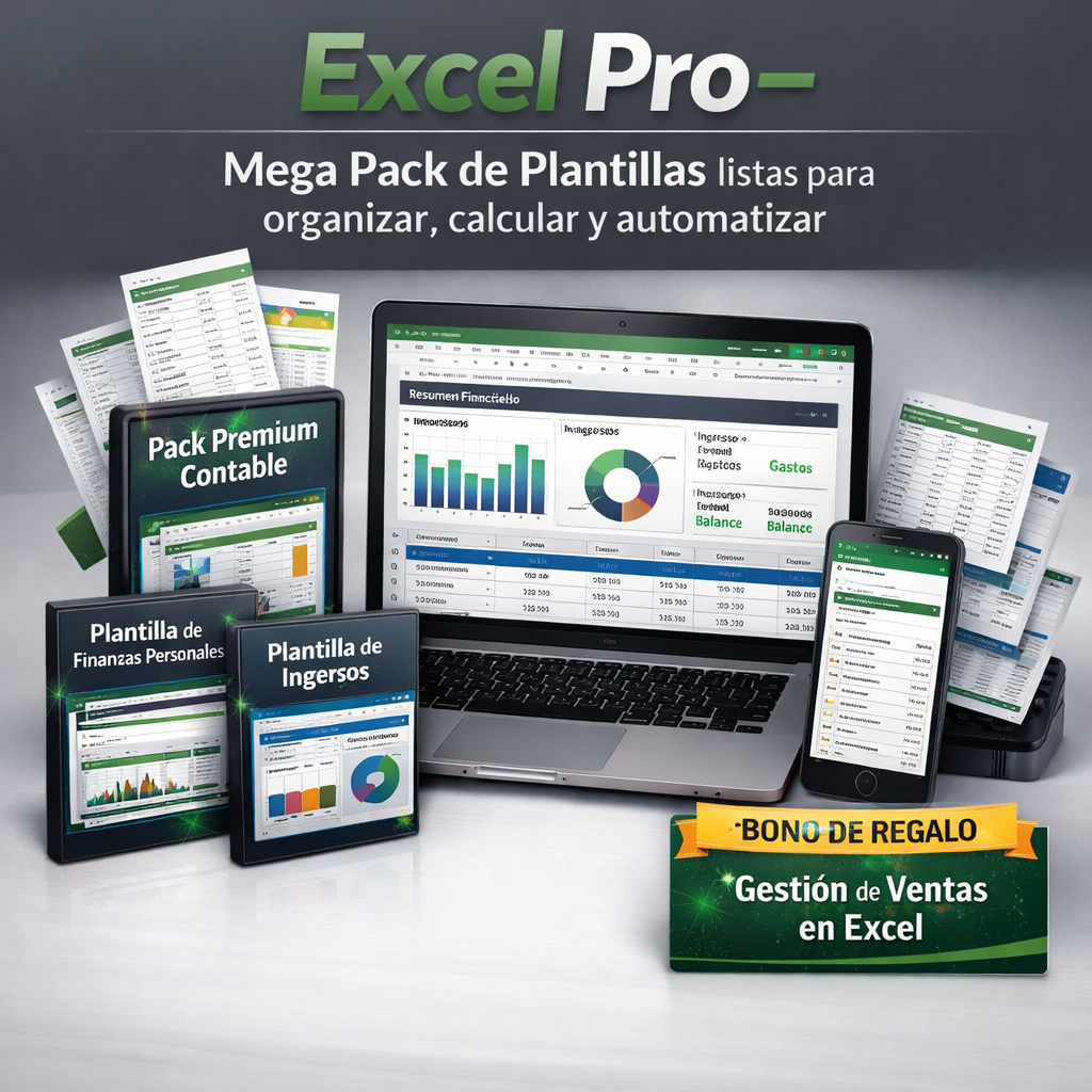 Excel PRO: 8 Plantillas listas para editar